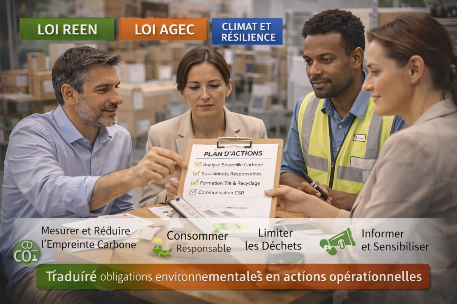 LOI REEN, loi AGEC, loi Climat et Résilience : traduire les obligations environnementales en actions opérationnelles