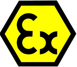 Logo réglementation ATEX Europe — directives 1999/92/CE et 2014/34/UE